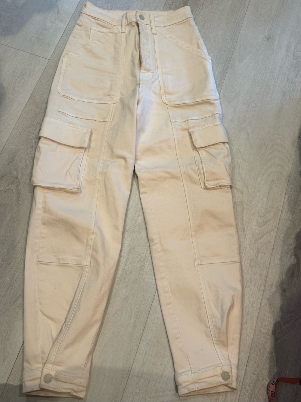 MOTHER Cream Cargo Pants with Utility Pockets